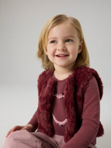 Name It meisjes fake fur bodywarmer bruin
