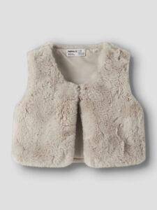 Name It meisjes fake fur bodywarmer beige