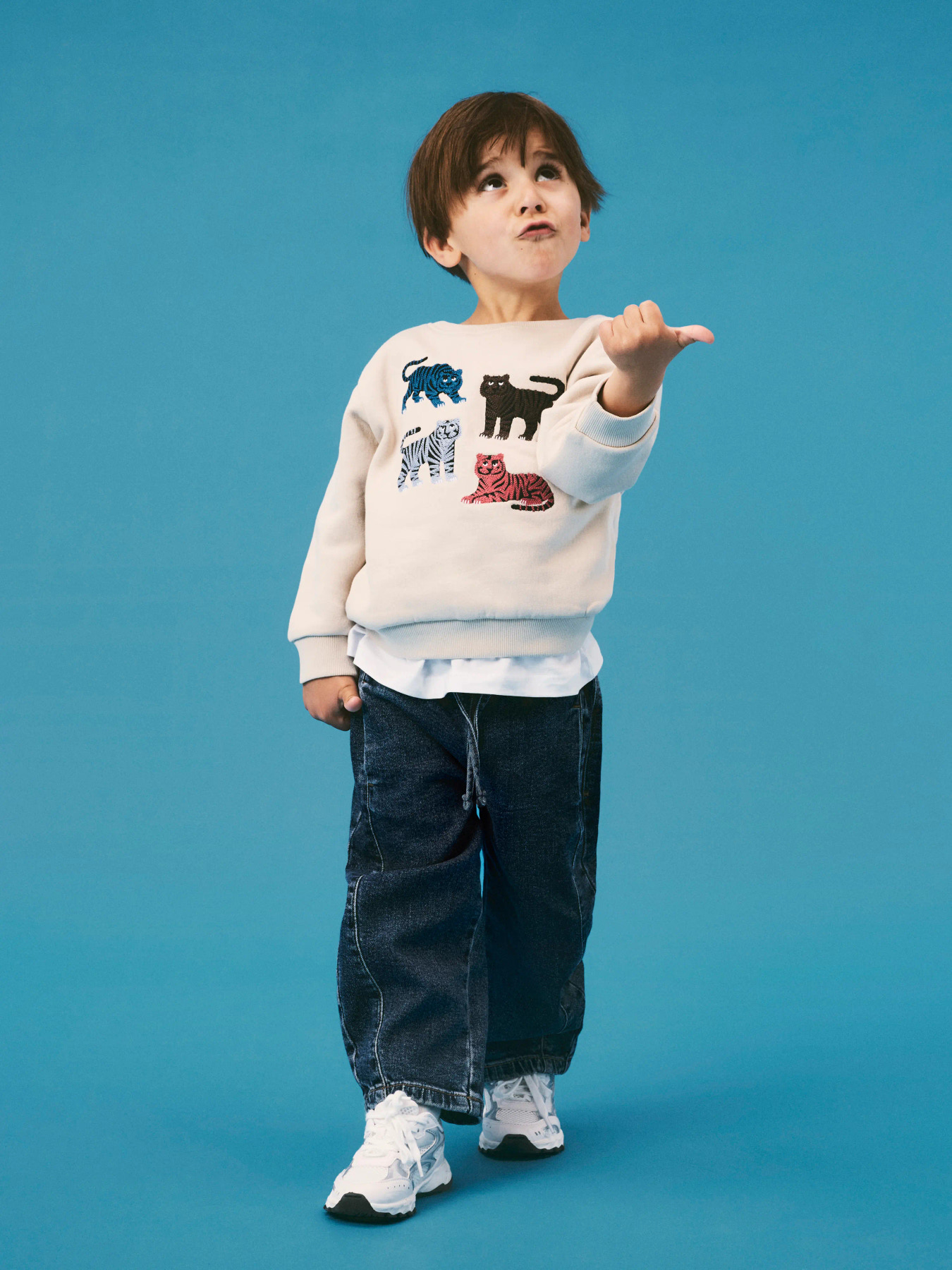 Name It meisjes mom jeans blauw met borduursel