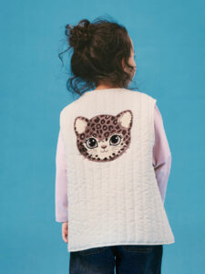 Name It meisjes gewatteerd gilet wit feestelijk
