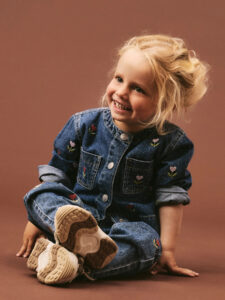 Name It meisjes denim jas blauw met borduursel