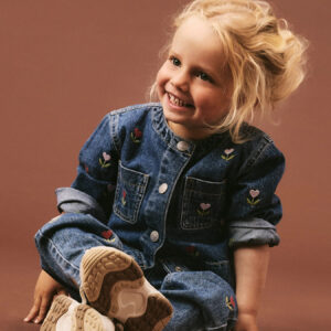 Name It meisjes denim jas blauw met borduursel