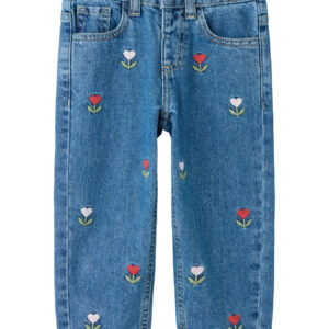 Name It meisjes mom jeans blauw met borduursel