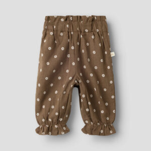 Lil' Atelier baby meisjes loose broek teak beige organisch katoen
