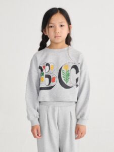 Bobo Choses Spring letters cropped sweatshirt meisje