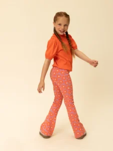 Flared sweat pants meisje coral floral spring