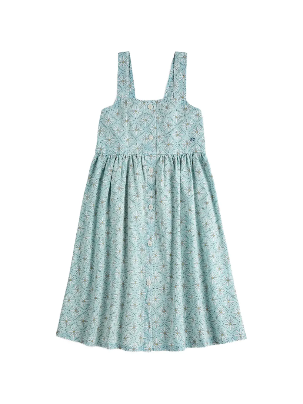 Lichtblauwe meisjesjurk met bloemenprint Bobo Choses