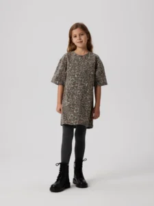Panterprint meisjes jurk katoen loose fit – Name It