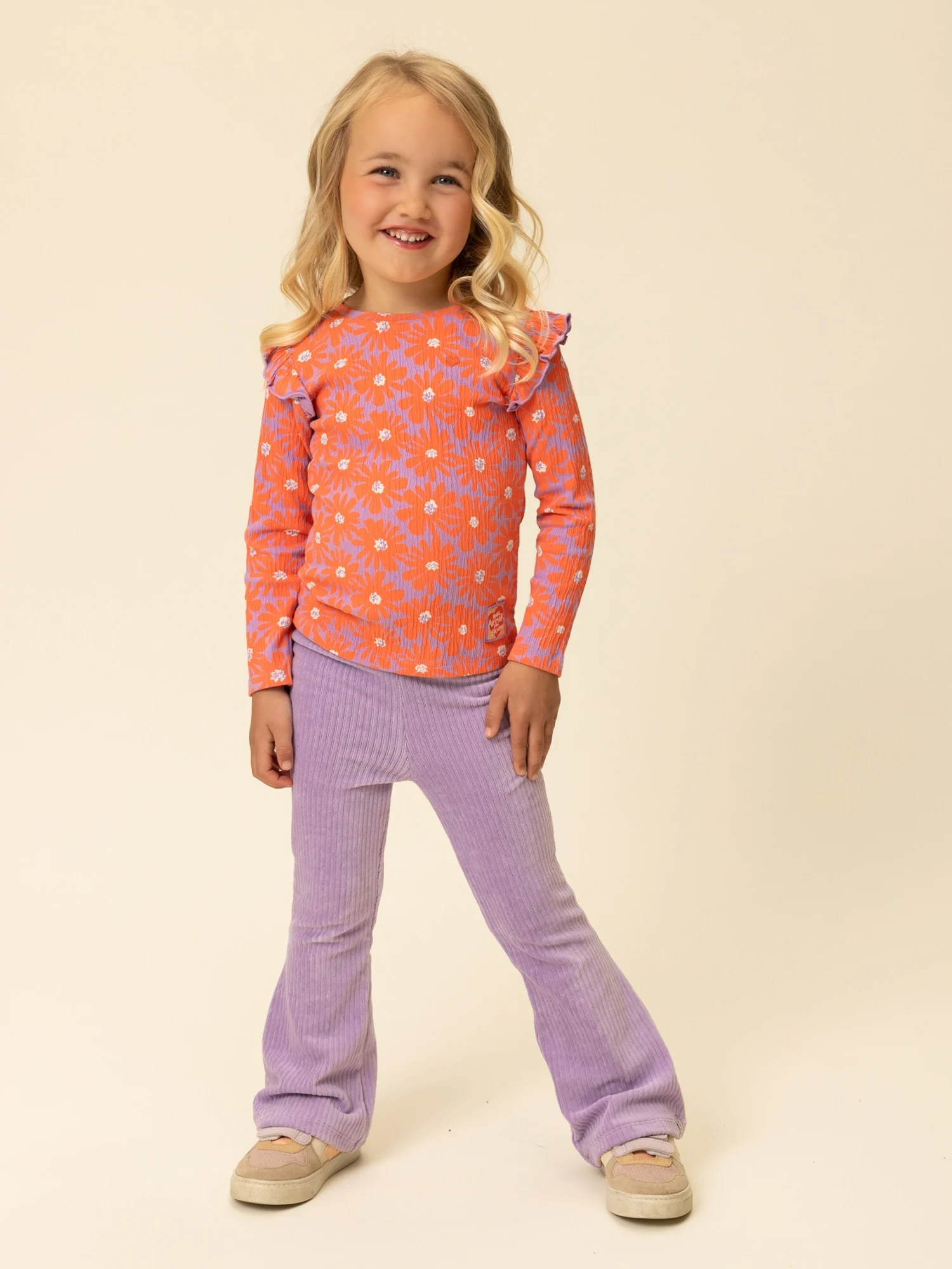 Looxs Little meisjes t-shirt koraal floral spring kinderkleding
