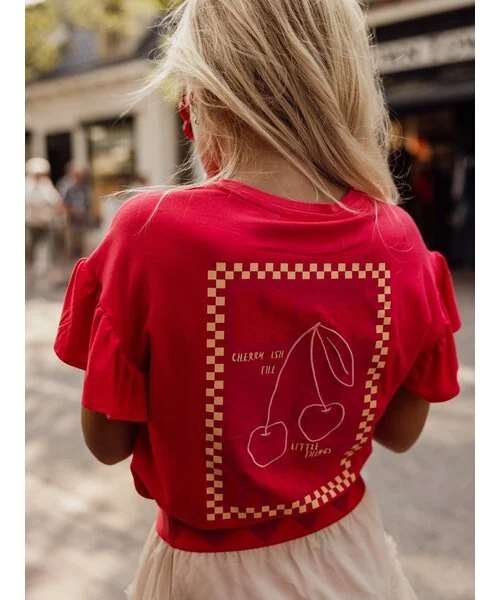 Looxs Little rood T-shirt meisjes voorkant
