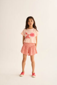 Soft Slub Cotton Print T-shirt Le Good Day Cloud Pink – Cozmo