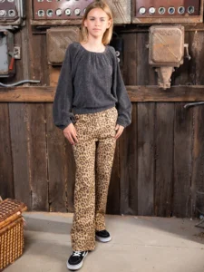 Meisjes katoenen baggy broek leopard