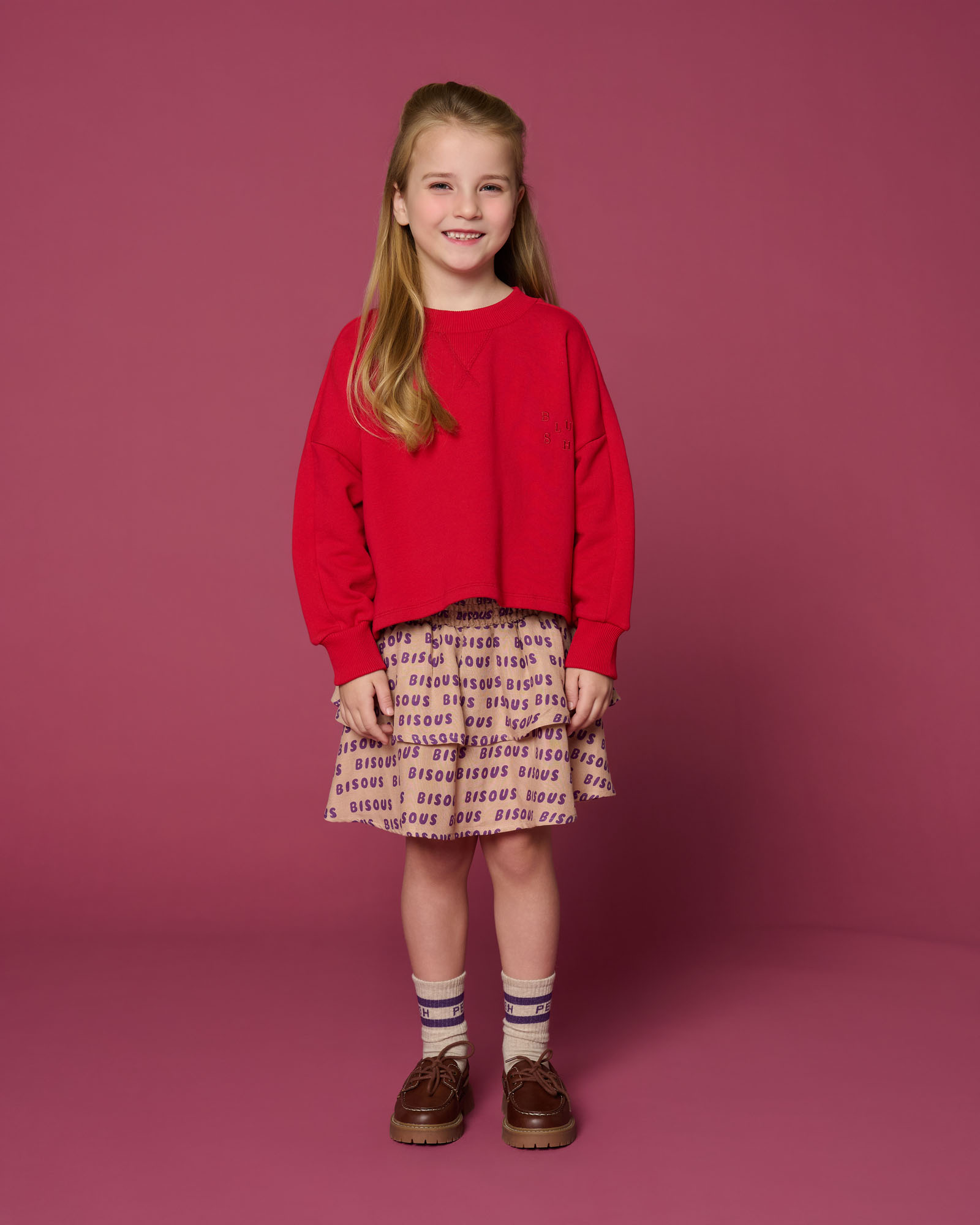 Mini Smock Skirt Bisous Cork-Purple 2