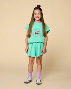 Petit Blush short meisjes mintgroen sweat