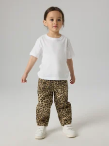 Name It meisjes broek bruin leopard print twill gerecycled katoen