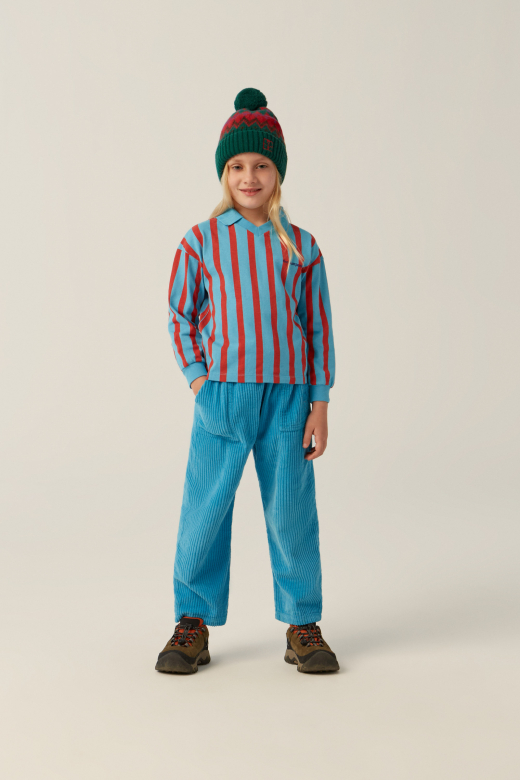 Oversized polo met lange mouwen en polokraag