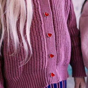 Jacky Sue Lovi Hand Knitted Cardigan Vintage Pink roze