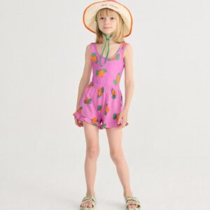 Tangerine all over ruffled shorts