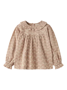 Tessie ls loose shirt lilac meisjes blouse | Lil’ Atelier