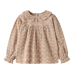 Tessie ls loose shirt lilac meisjes blouse | Lil’ Atelier