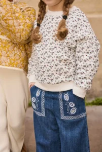 Louise Misha sweater meisjes crème bloemenprint