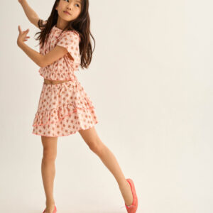 Indiana flower print skirt cloud pink – Cozmo