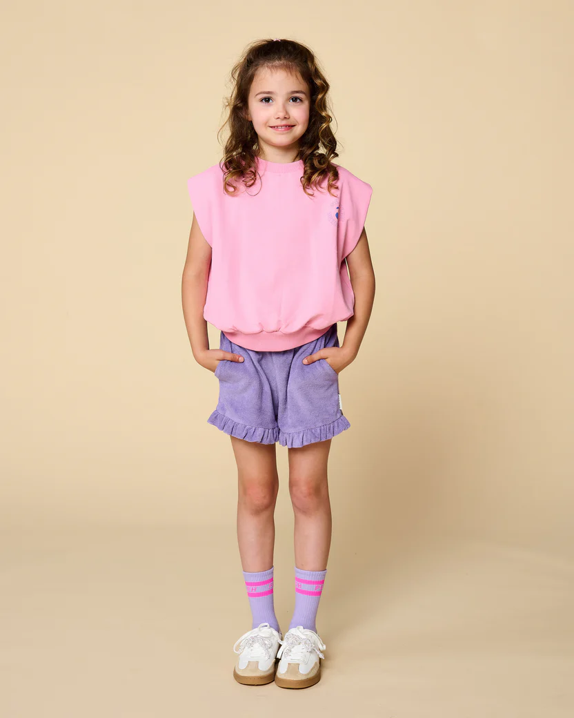 Roze meisjes top boxy fit biologisch katoen Petit Blush