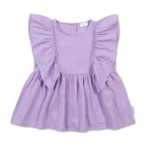 Petit Blush ruffle blouse purple