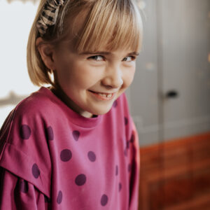 Smocked Headband Check Beige-Blue primary