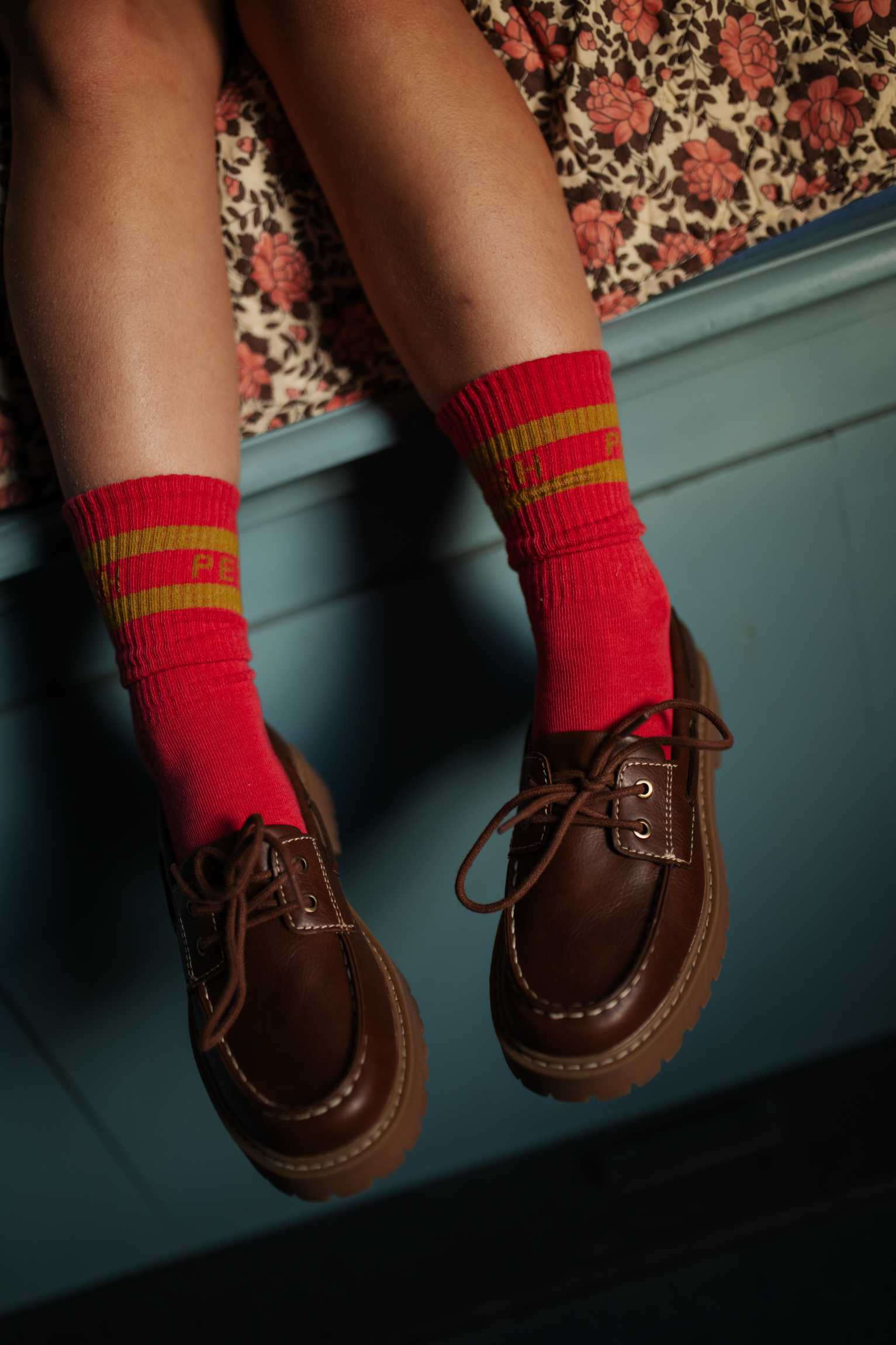 Petit Blush sport socks Raspberry/Moss