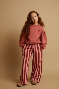 Sproet en Sprout Straight Denim Pants Stripes Red Vivid Red