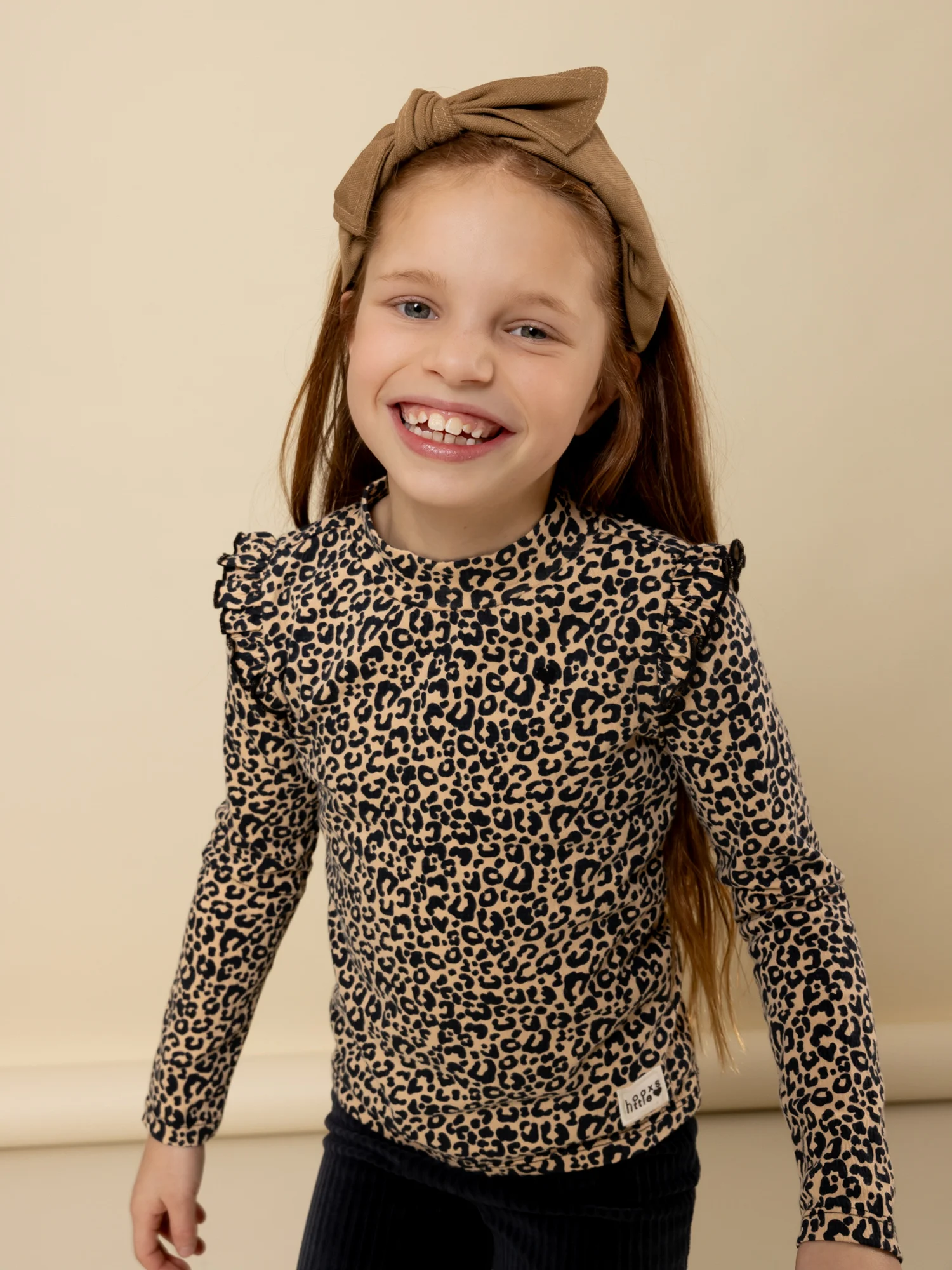 T-shirt Jersey Sandy Leopard meisjes met all-over leopardprint