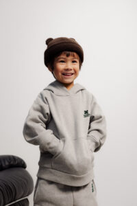 The New Society logo hoodie grey melange