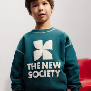 The New Society logo sweatshirt dark sea