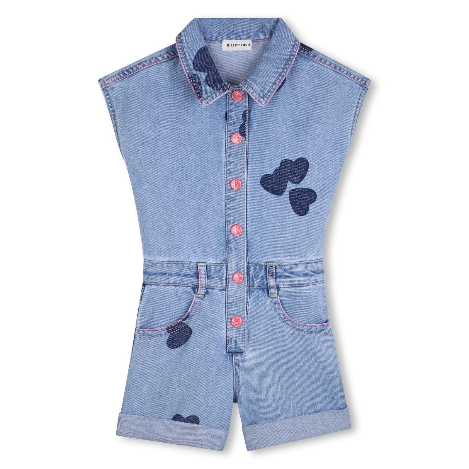 Billieblush denim overalls meisjes met hartjes