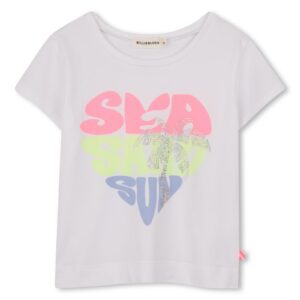 Meisjes t-shirt wit ‘Sea Sun Fun' slim fit