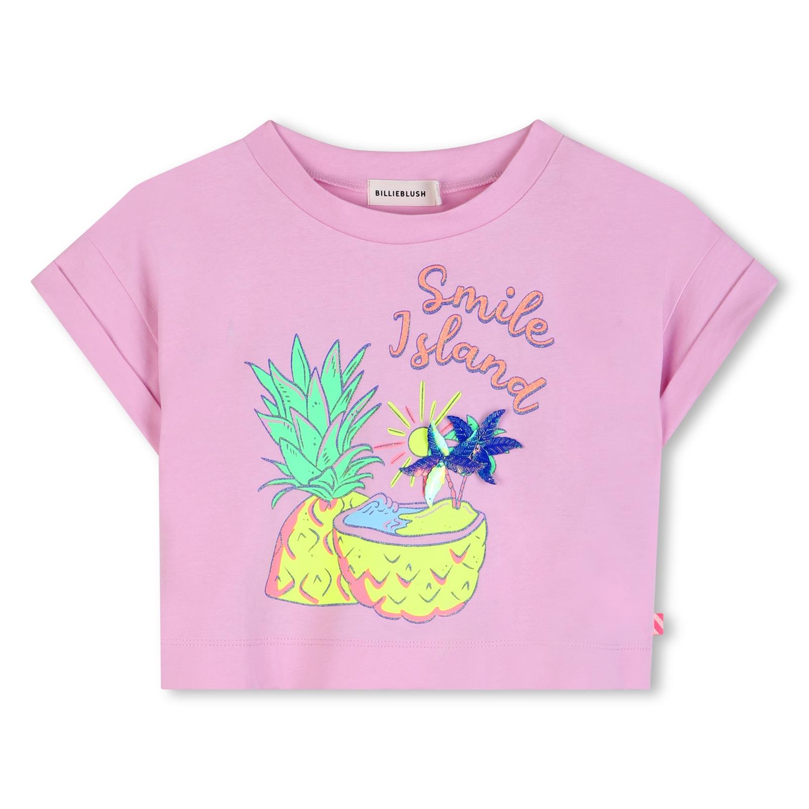 Meisjes t-shirt roze 'Smile Island'