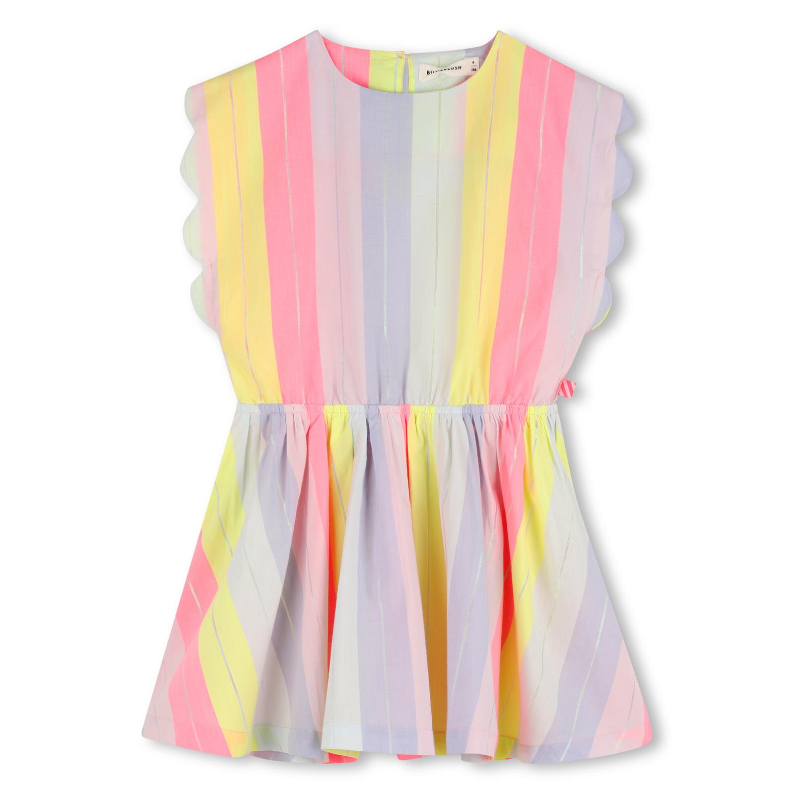Pastelkleurige meisjes jurk met strepen