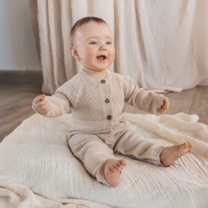 Your Wishes Bubble Knit Onesie oyster gray grijs