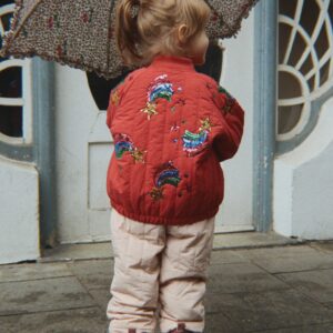 Konges Sløjd meisjes sequin bomber jas cardinal rood
