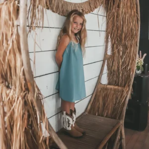 Your Wishes Chambray dress light blue