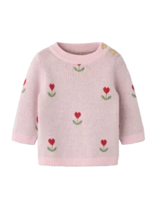 Name It baby meisjes gebreide top roze biologisch katoen