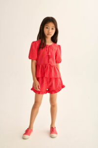 Gingham cotton shorts tomato – Trendy en Zomerse Musthave – Cozmo