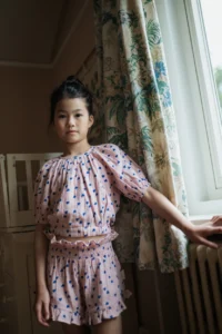 Adele Blouse Candy Hearts AOP Petit Blush