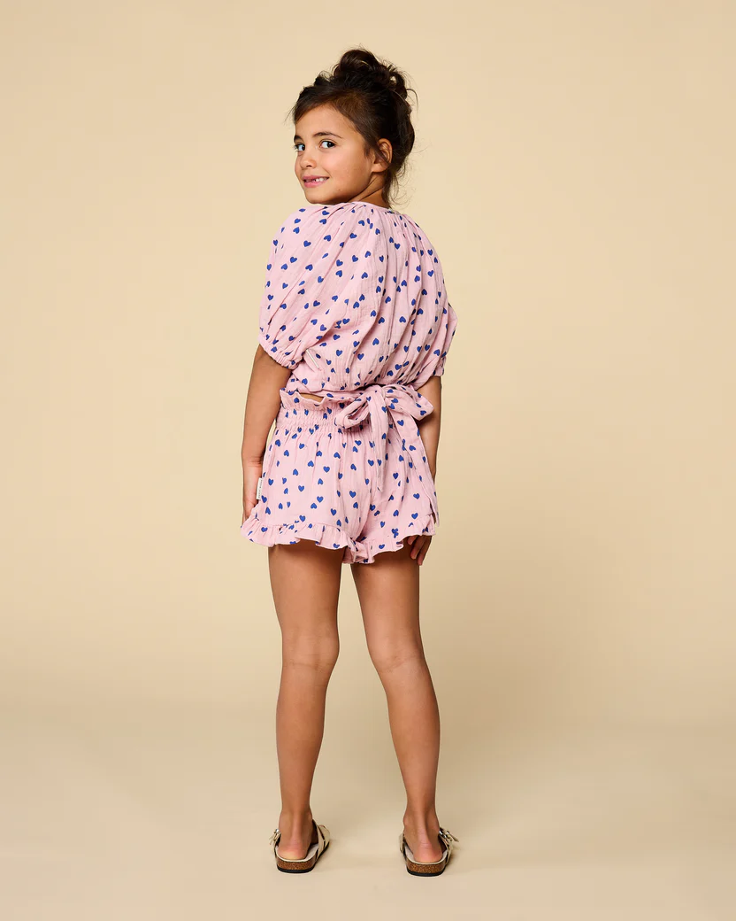 Zomerse meisjes short hartjes all over print