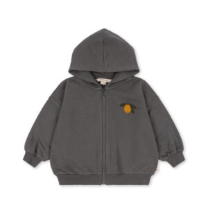 Konges Sløjd kinderen hoodie rits magnet grijs biologisch katoen