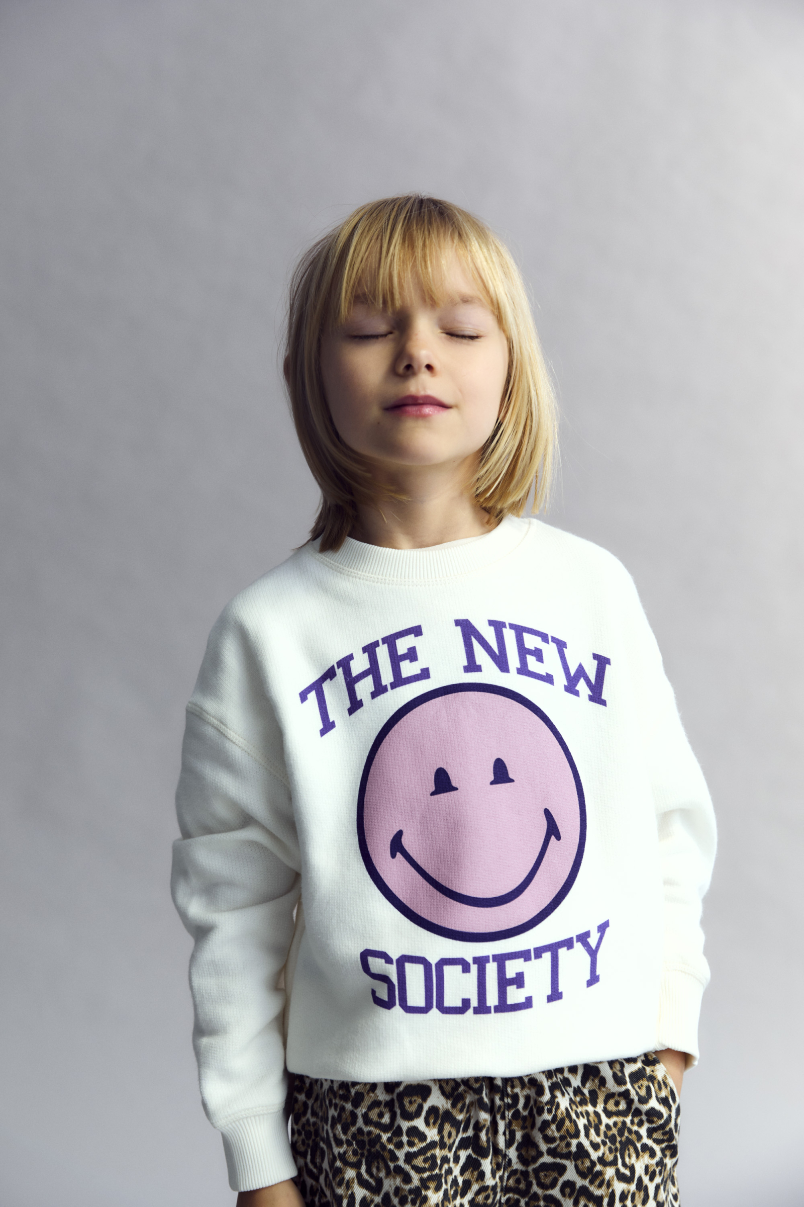 stijlvolle witte smiley sweater kind voor meisjes