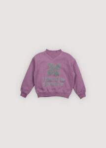 Paarse sweater met glitter logo grape bliss