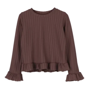 Jacky Sue Bibi Top Ribbed Chocolate bruin