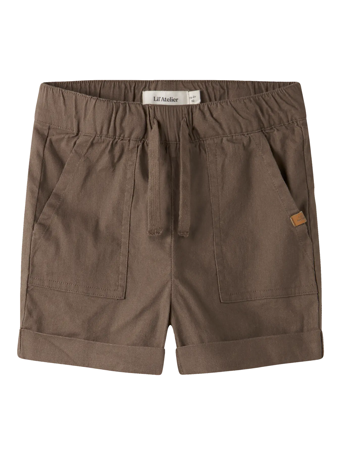 jongens linnen shorts bruin Lil Atelier